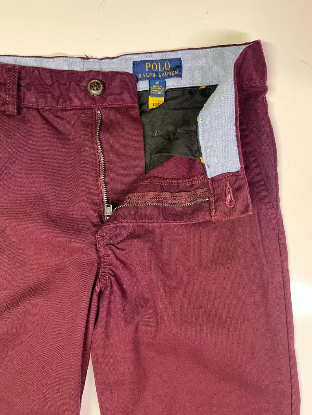 POLO Ralph Lauren Boy's Size 16 Maroon Chino Pants